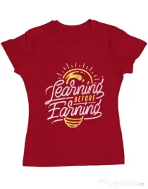 Tricou ADLER dama Learning Before Earning Rosu