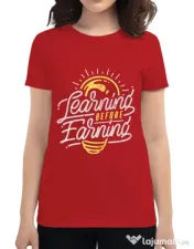 Tricou ADLER dama Learning Before Earning Rosu
