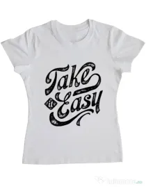 Tricou ADLER dama Take it easy Alb