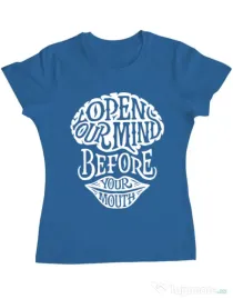 Tricou ADLER dama Open your mind Albastru azuriu