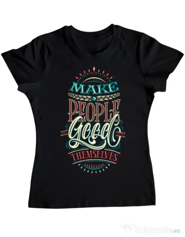 Tricou ADLER dama Make people feel good Negru