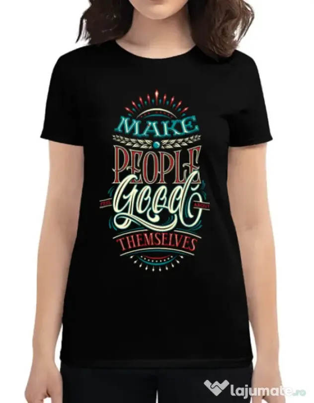 Tricou ADLER dama Make people feel good Negru