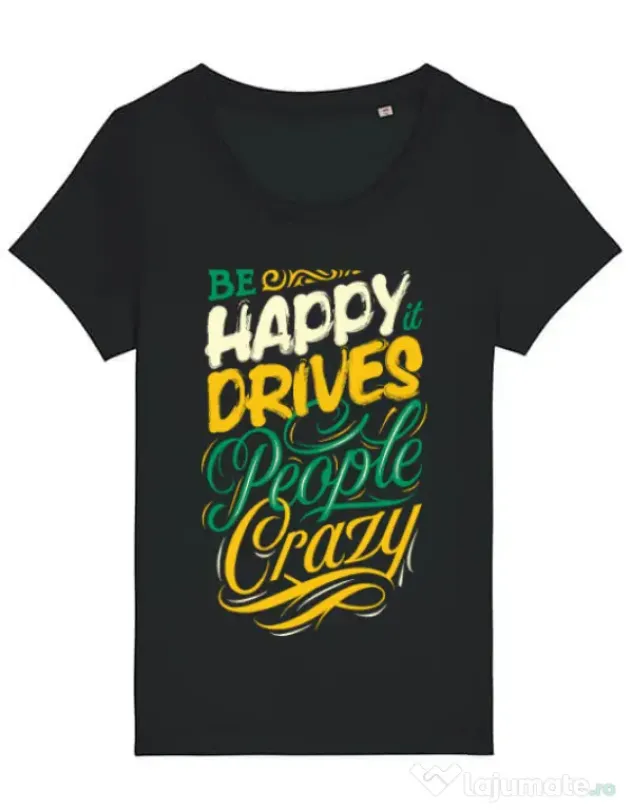 Tricou STANLEY STELLA dama Be happy Negru
