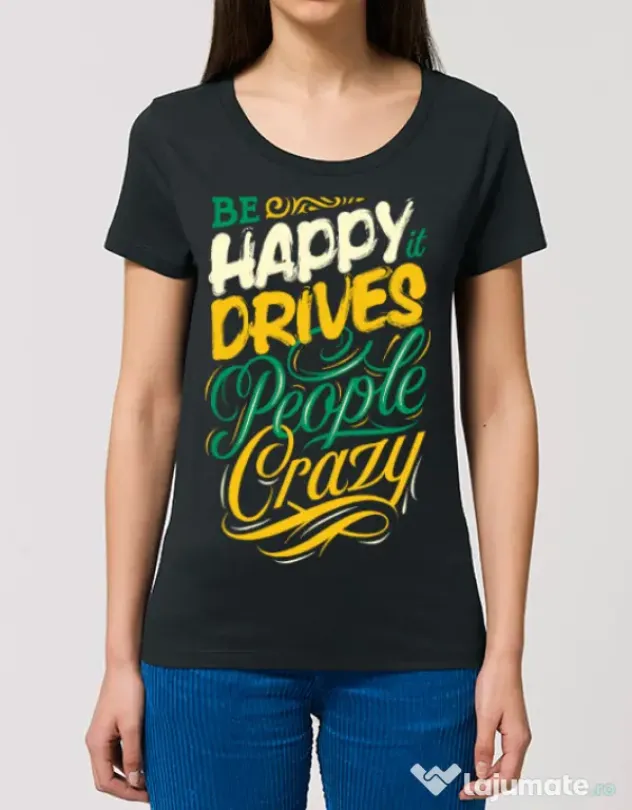 Tricou STANLEY STELLA dama Be happy Negru