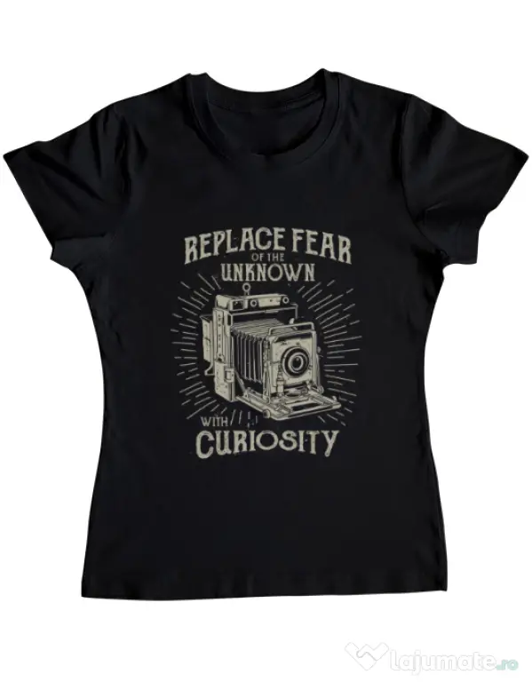 Tricou ADLER dama Replace Fear Negru