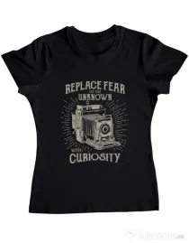 Tricou ADLER dama Replace Fear Negru