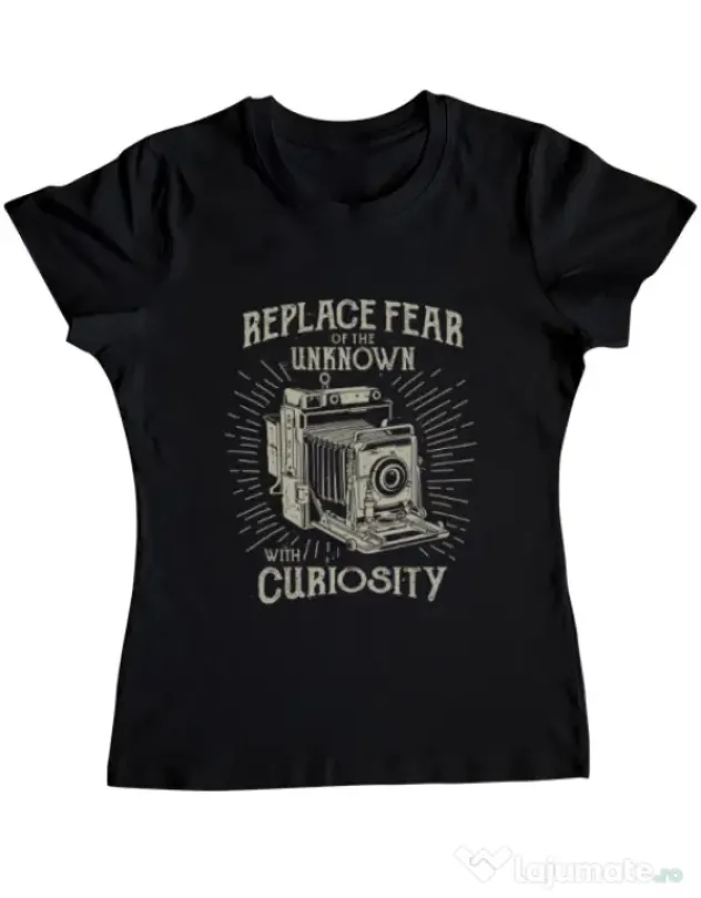 Tricou ADLER dama Replace Fear Negru