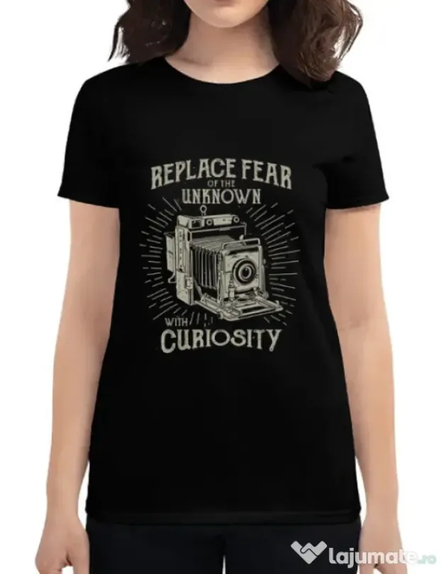Tricou ADLER dama Replace Fear Negru