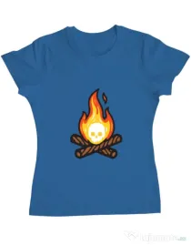 Tricou ADLER dama Skullfire Albastru azuriu
