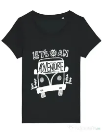 Tricou STANLEY STELLA dama Lets Go an Adventure Negru