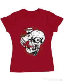 Tricou ADLER dama Coffee Addict Rosu