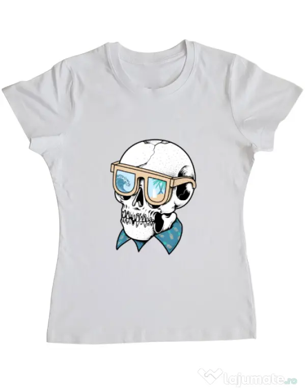 Tricou ADLER dama Skull Holiday Alb