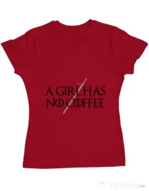 Tricou ADLER dama No coffee Rosu