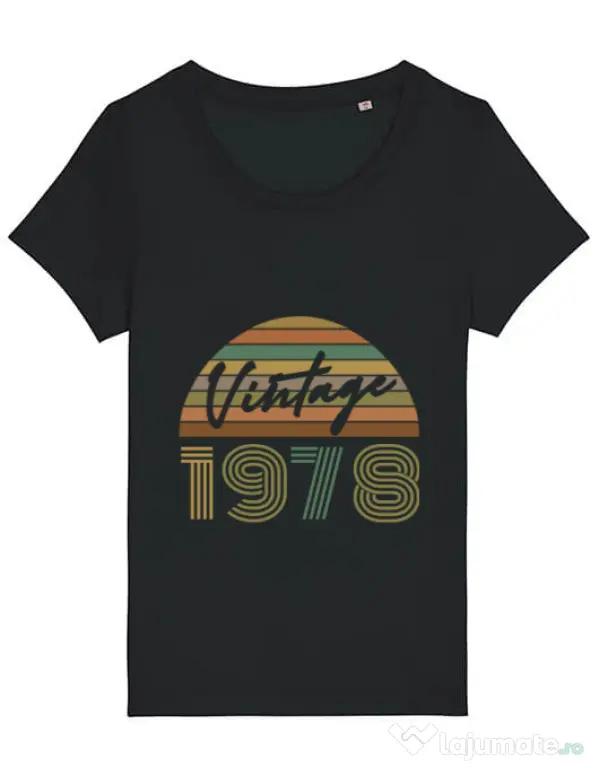 Tricou STANLEY STELLA dama Vintage 1978 Negru