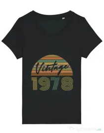 Tricou STANLEY STELLA dama Vintage 1978 Negru