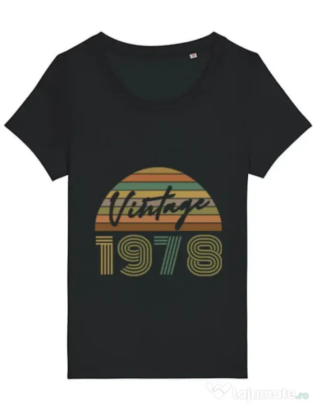 Tricou STANLEY STELLA dama Vintage 1978 Negru