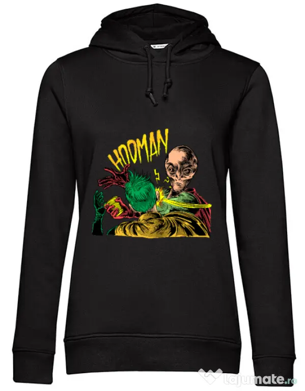 Hoodie dama cu gluga Hooman Negru