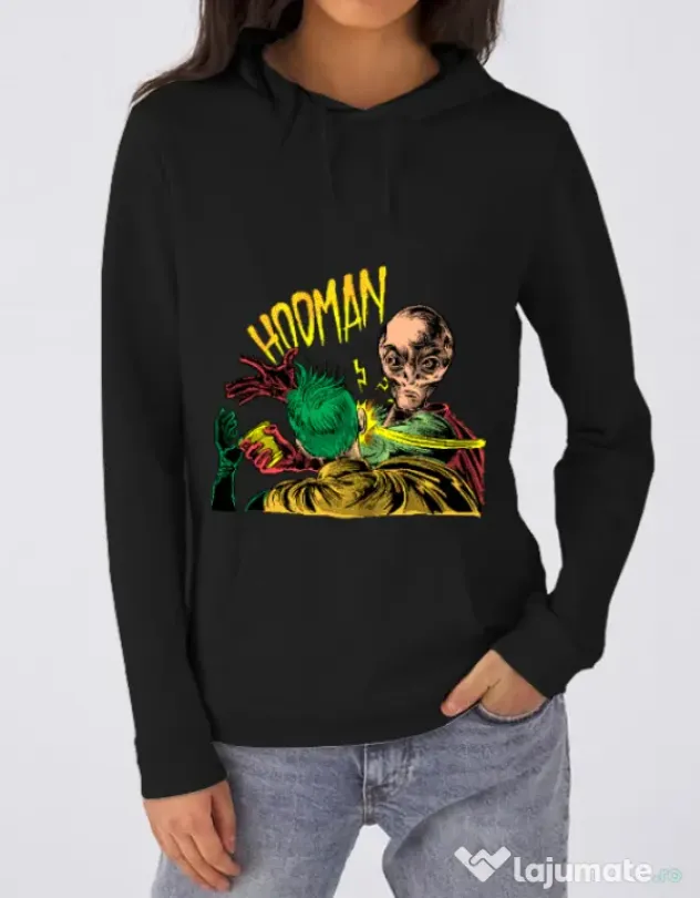 Hoodie dama cu gluga Hooman Negru