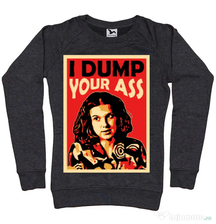 Bluza ADLER dama I dump your ass Negru melanj