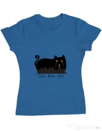 Tricou ADLER dama Take Meow Home Albastru azuriu