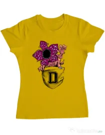Tricou ADLER dama Free hugs Galben