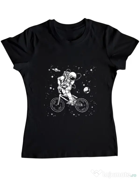 Tricou ADLER dama Astronaut Bmx Negru