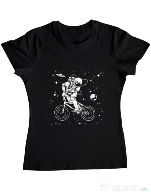 Tricou ADLER dama Astronaut Bmx Negru