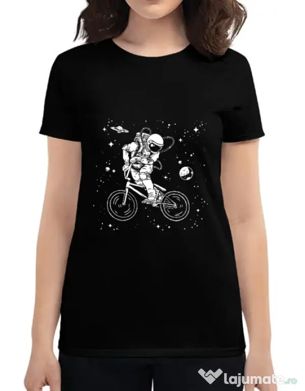 Tricou ADLER dama Astronaut Bmx Negru