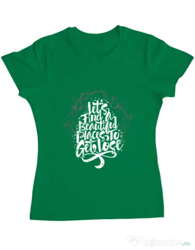 Tricou ADLER dama Let's find beautiful place to get lost Verde mediu
