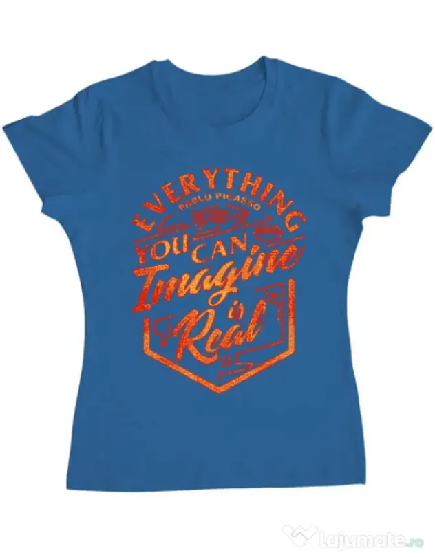 Tricou ADLER dama Everything You Can Imagine is Real Albastru azuriu