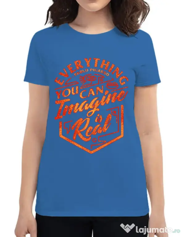 Tricou ADLER dama Everything You Can Imagine is Real Albastru azuriu