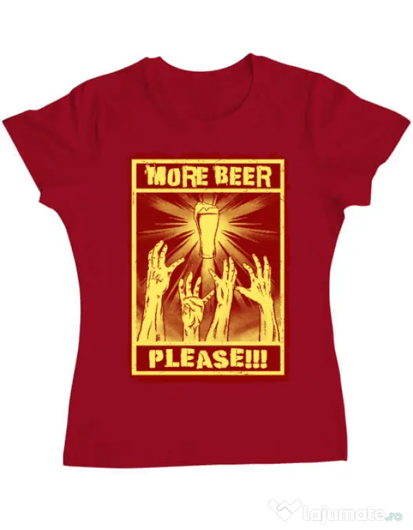 Tricou ADLER dama Thirsty zombies Rosu