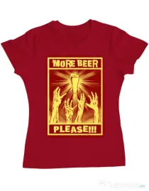 Tricou ADLER dama Thirsty zombies Rosu