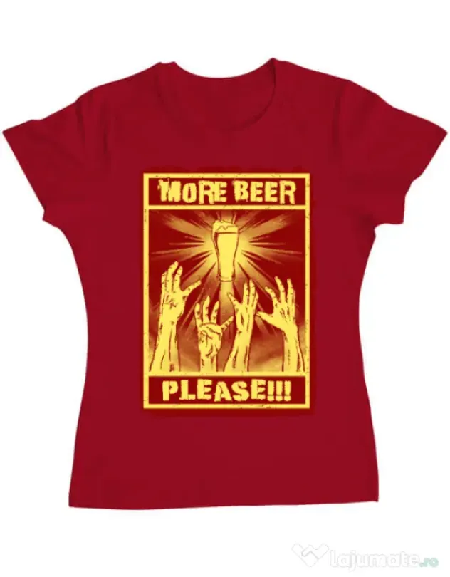 Tricou ADLER dama Thirsty zombies Rosu