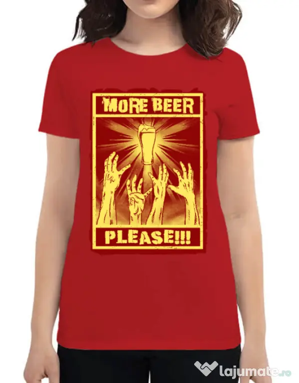 Tricou ADLER dama Thirsty zombies Rosu