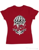 Tricou ADLER dama Umbrella Tattoo Rosu