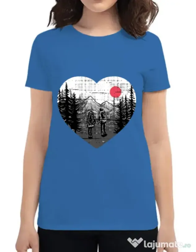 Tricou ADLER dama Hike and Love Albastru azuriu