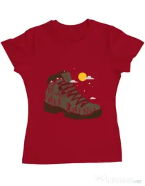 Tricou ADLER dama Adventure Boot Rosu