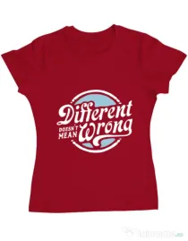 Tricou ADLER dama Different Doesnt Mean Wrong Rosu