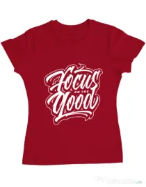 Tricou ADLER dama Focus On The Good Rosu