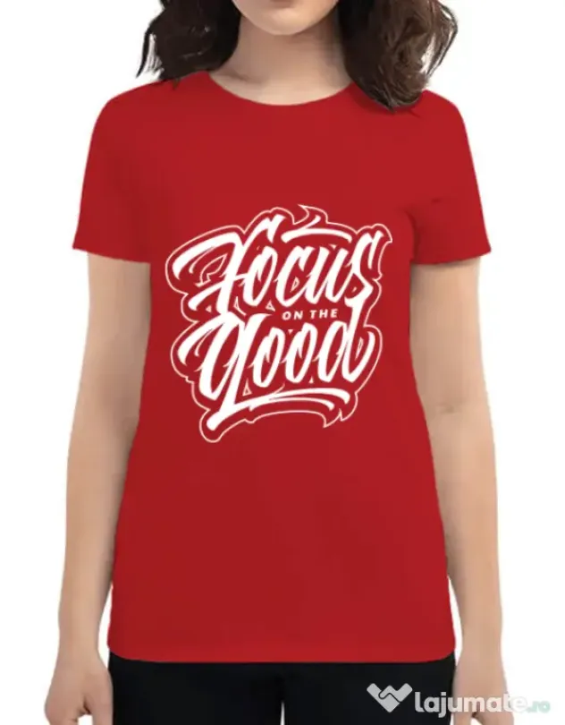 Tricou ADLER dama Focus On The Good Rosu