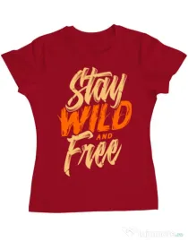 Tricou ADLER dama Stay Wild and Free Rosu