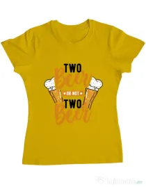 Tricou ADLER dama Two beer Galben