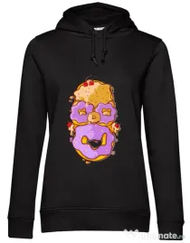 Hoodie dama cu gluga Homer Donut Negru