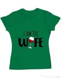 Tricou ADLER dama I am the wife Verde mediu