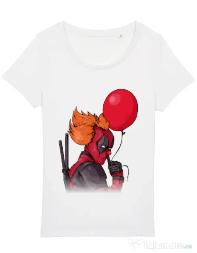 Tricou STANLEY STELLA dama IT is Deadpool Alb