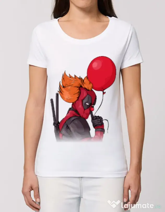 Tricou STANLEY STELLA dama IT is Deadpool Alb