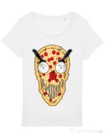 Tricou STANLEY STELLA dama Pizza skull Alb