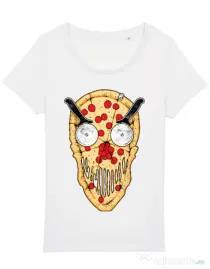 Tricou STANLEY STELLA dama Pizza skull Alb