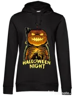 Hoodie dama cu gluga Jack o lantern Negru